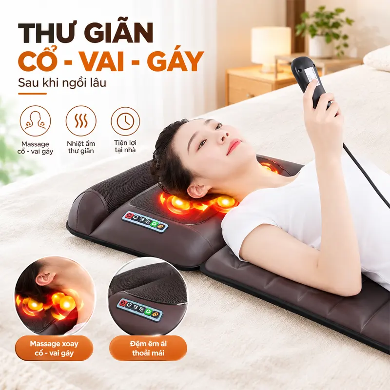 Hỗ trợ thư giãn vùng cổ, vai gáy sau khi ngồi lâu